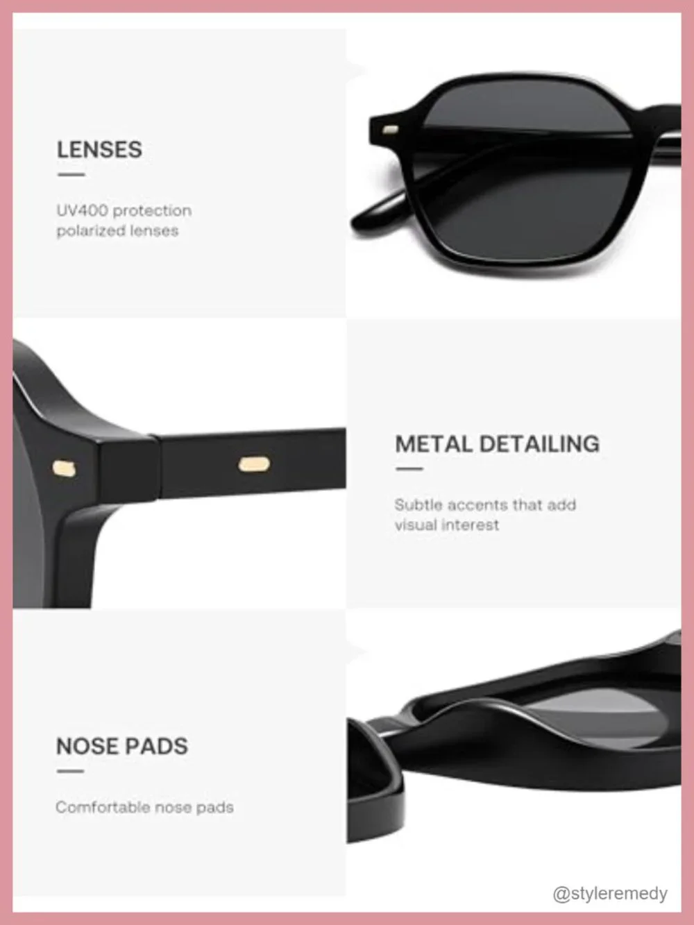 Retro Square Polarized Sunglasses UV400 Protection